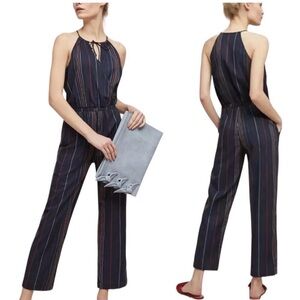 Dolan from Anthropologie Navy Striped Jumpsuit